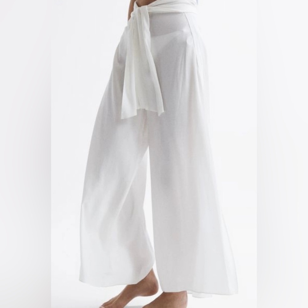 Reiss Cream Wide Leg Pants - Picture 4 of 6